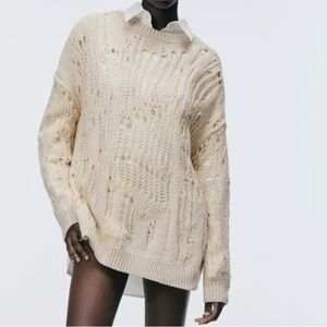 Zara Oversized Openwork Sweater
